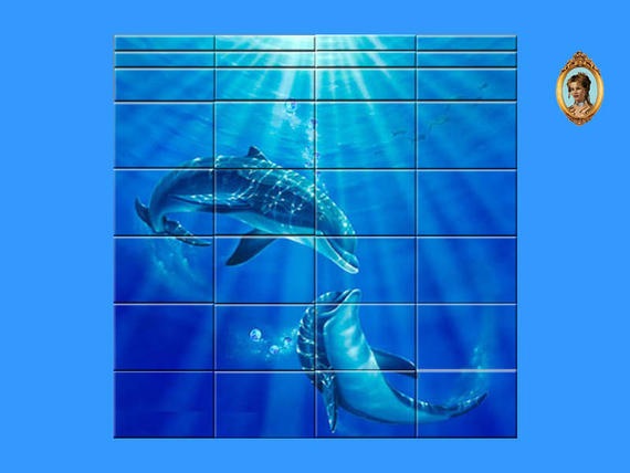 Dolphin Mural Bathroom Tiles от Rennara